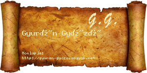 Gyurán Győző névjegykártya